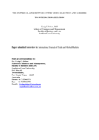 The empirical link between entry mode selection and barriers to internationalisation