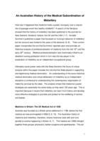 An Australian history of the subordination of midwifery