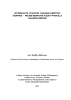 Differentiation of services to achieve competitive advantage : airlines meeting the needs of the physically challenged persons