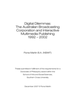 Digital dilemmas : the Australian Broadcasting Corporation and interactive multimedia publishing, 1992 – 2002
