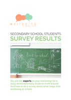 Wellbeing in schools: secondary school students: survey results