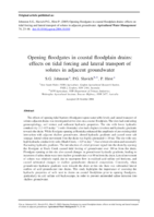 Opening floodgates in coastal floodplain drains: effects on tidal forcing and lateral transport of solutes in adjacent groundwater
