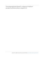Forecasting employment demand: a comparison of employers' perceptions and historical data in a regional LGA