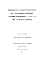 Preservice teachers’ perceptions of their middle schooling teacher preparation : a sample of the Australian context