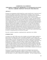 Competing to compete? exploring competing priorities as constraints in event travel careers amongst non-elite triathletes