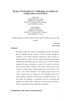 Recipe or performing art?: challenging conventions for writing action research theses