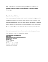 An investigation of professional development education for tourism and hospitality employees through university and industry cooperative education