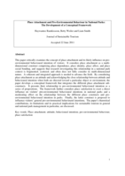 Place attachment and pro-environmental behaviour in national parks: the development of a conceptual framework