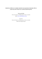Similarities and differences in multiple stakeholder interorganisational relationships (IORs) in product innovation: results from Australian manufacturing firms