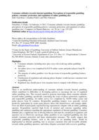 Consumer attitudes towards internet gambling: perceptions of responsible gambling policies, consumer protection, and regulation of online gambling sites