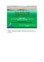 Tooty Fruity Vegie: getting kids to eat their fruit and vegetables - pipedream or possibility?