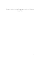 Disrupting the new orthodoxy: emergency intervention and Indigenous social policy