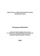 Salient factors influencing medical tourism destination choice