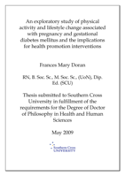 An exploratory study of physical activity and lifestyle change associated with pregnancy and gestational diabetes mellitus and the implications for health promotion interventions