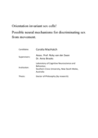 Orientation invariant sex cells! Possible neural mechanisms for discriminating sex from movement