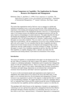 From competence to capability: the implications for human resource development and management