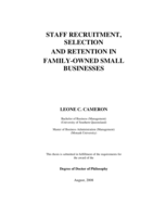 Staff recruitment, selection and retention in family-owned small businesses