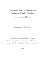 An extended model for measuring the technology transfer potentials at the industrial level