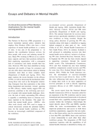 A critical discussion of peer workers: implications for the mental health nursing workforce