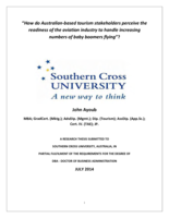 How do Australian-based tourism stakeholders perceive the readiness of the aviation industry to handle increasing numbers of baby boomers flying?