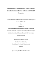 Impairment of carbon-intensive assets : evidence from the Australian railway industry and ASX 200 companies