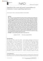 Significant life events and social connectedness in Australian women’s gambling experiences