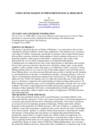 Using sense-making in phenomenological research