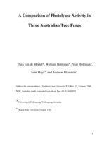 A comparison of the photolyase activity of three Australian tree frogs
