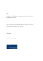 The impact of hybrid strategies on organisational performance within the New Zealand food export sector