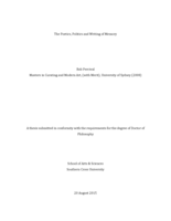The poetics, politics and writing of memory