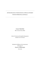 An examination of participants at special interest events in regional Australia