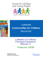 Lismore Communities for Children Initiative: Lismore Let's Read feedback summary (round 1)
