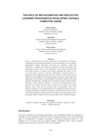 The role of metacognitive and reflective learning processes in developing capable computer users