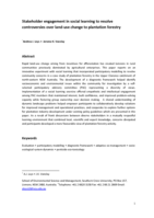 Stakeholder engagement in social learning to resolve controversies over land-use change to plantation forestry