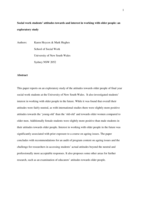 Social work students’ attitudes towards and interest in working with older people: an exploratory study