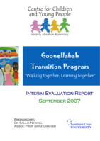 Goonellabah Transition Program 'Walking Together, Learning Together: interim evaluation report
