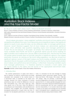 Australian stock indexes and the four-factor model