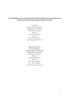 The relationship between motivation factors related to human resource development and retention in construction stated owned organizations in China
