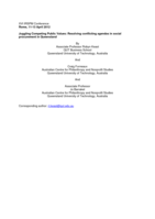 Juggling competing public values : resolving conflicting agendas in social procurement in Queensland