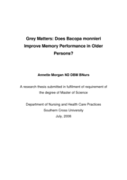 Grey matters : does Bacopa monnieri improve memory performance in older persons?