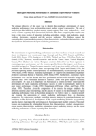 The export marketing performance of Australian export market ventures