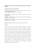 Destination decision making: the need for a strategic planning and management approach