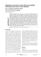Population estimation of the Green and golden bell frog Litoria aurea at Port Kembla