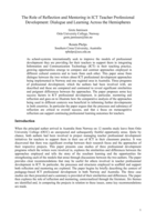 The role of reflection and mentoring in ICT teacher professional development: dialogue and learning across the hemispheres