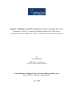 Capacity building in nonprofit organisations in the development aid sector : explanatory research of capacity building in Indonesia in 2008 and an investigation into the diffusion of capacity building techniques between sectors