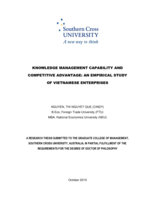Knowledge management capability and competitive advantage: an empirical study of Vietnamese enterprises