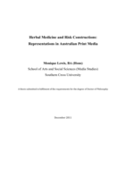 Herbal medicine and risk constructions : representations in Australian print media