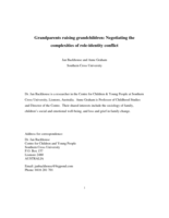 Grandparents raising grandchildren: negotiating the complexities of role-identity conflict