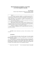 Board performance evaluation: a case study of a private hospital in Australia