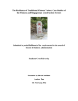 The resilience of traditional Chinese values : case studies of the Chinese and Singaporean construction sectors